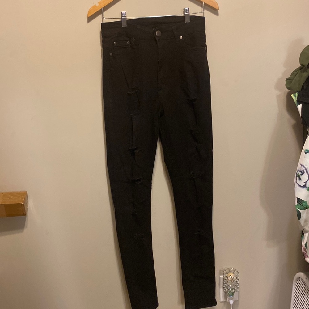 Bob Jeans Ripped Black Skinny Jeans